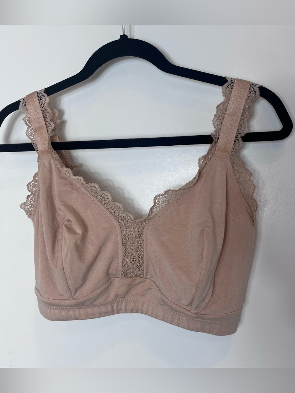Parfait Dalis Wire-Free Bralette Soft Lace-Trim Wireless Nude 36H Bra